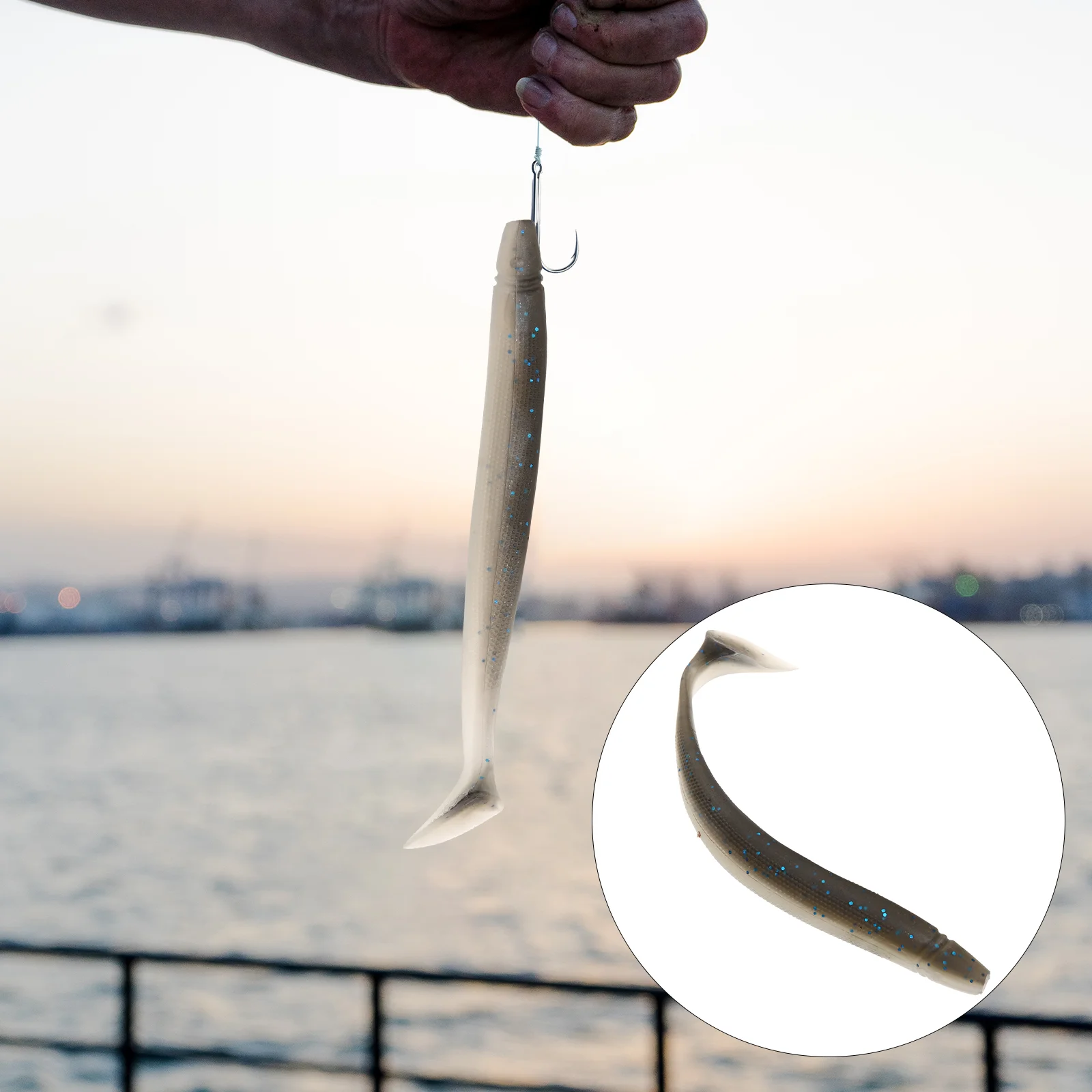 

5 Pcs T Tail Soft Baitfish Fishing Lures Supplies Reusable Baits Artificial Fake Portable Tools Plastic