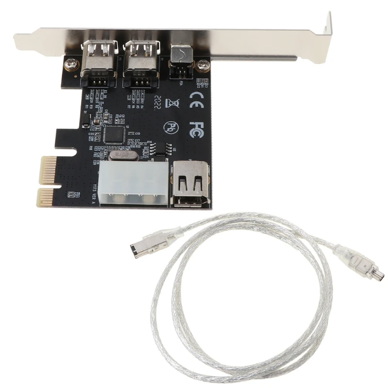 

Плата расширения Firewire 1394A с 3 портами PCIe, адаптер PCI E (1X) — IEEE 1394 J60A