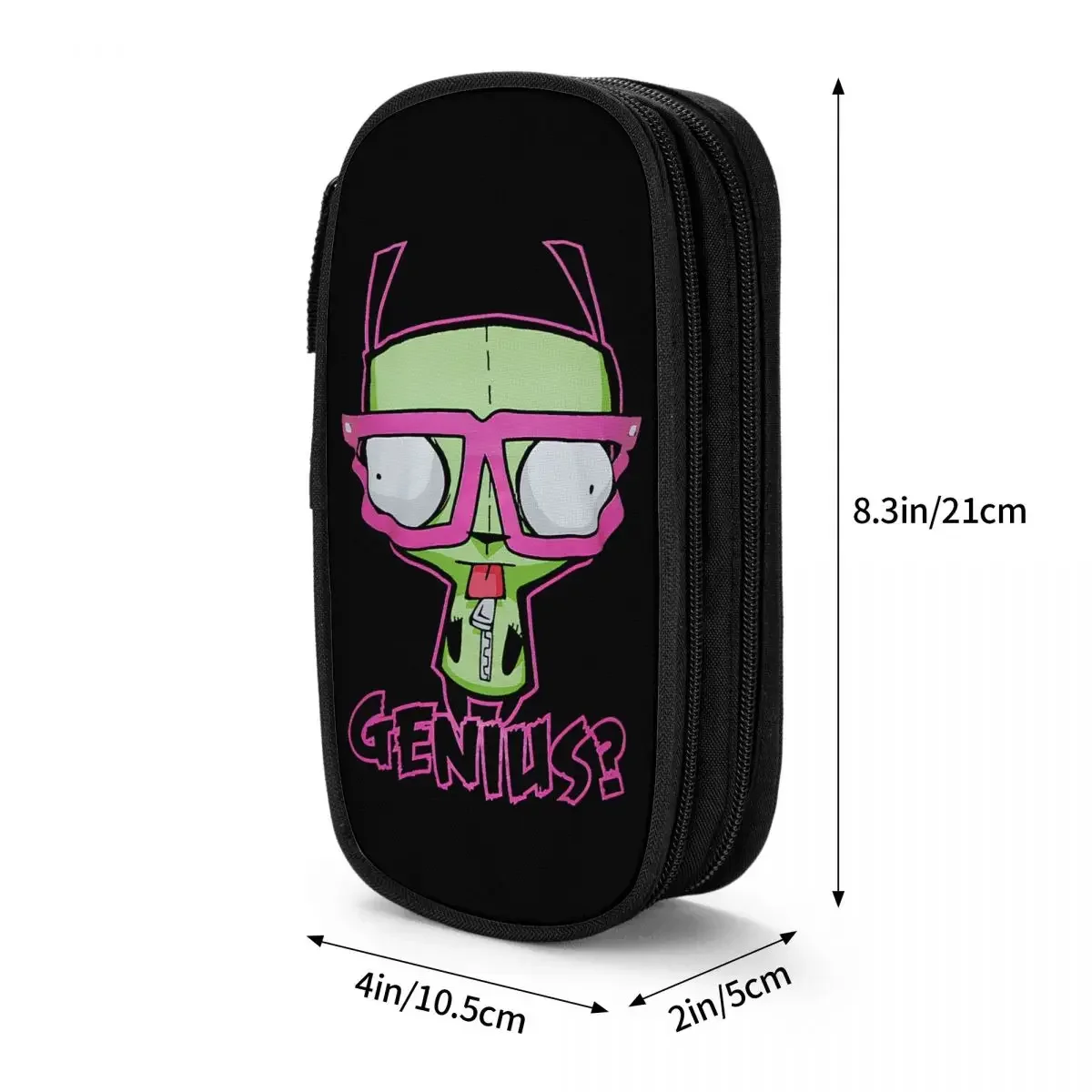 Lovely Kawaii Invader Zim Pencil Cases Pencil Box Pen for Student Large Storage Bag Office Zipper Stationery 6