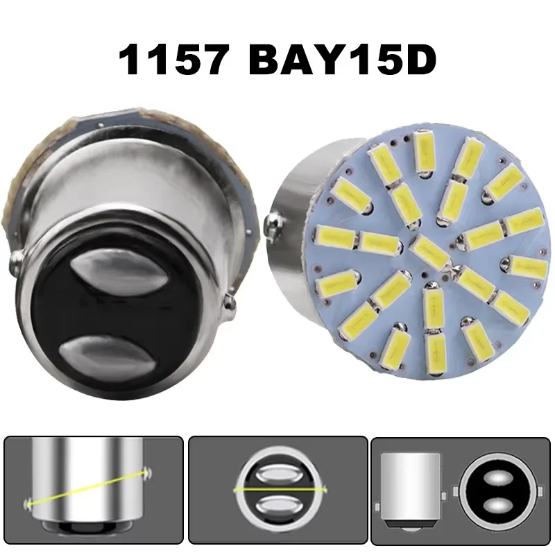 방향 지시등 LED 전구 1156 BA15S R5W R10W 1157 BAY15D 3014 22 SMD 주간 주행 램프 6000K 흰색