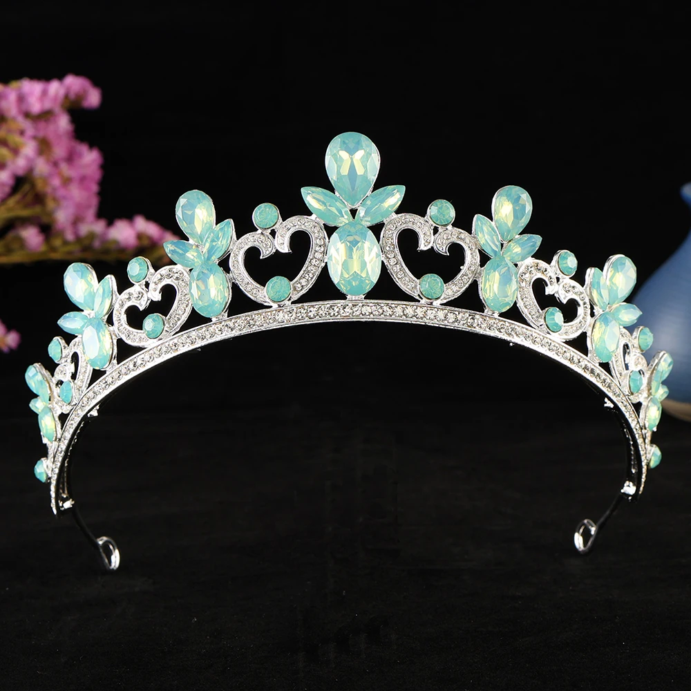 Luxury Women Tiara Excellent Bridal Gem Crystal Wedding Crown Colorful Queen Tiara For Party Jewelry Hair Accessories