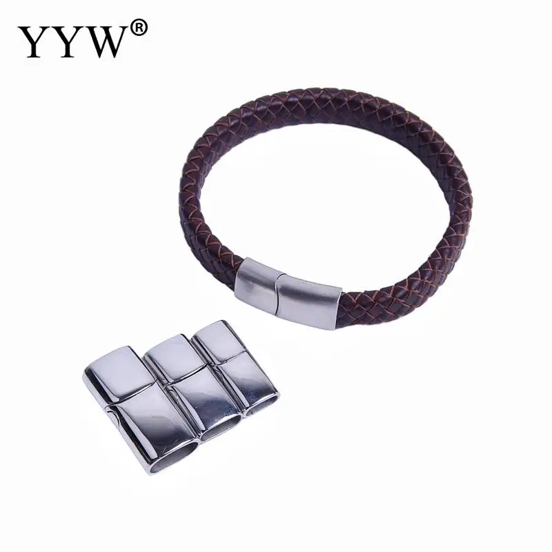 10pc Stainless Steel Magnetic Clasps For Diy Leather Bracelets Rope Charms Connector Buckle Jewelry Making Findings Accessories