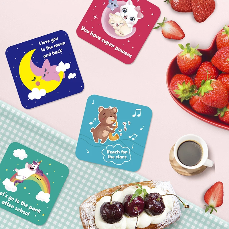 

60Pcs School Lunch Box Notes Cute Positive Faith Cards Inspirational Cards Designed For Kindergarten Boys And Girls Lunch Boxes