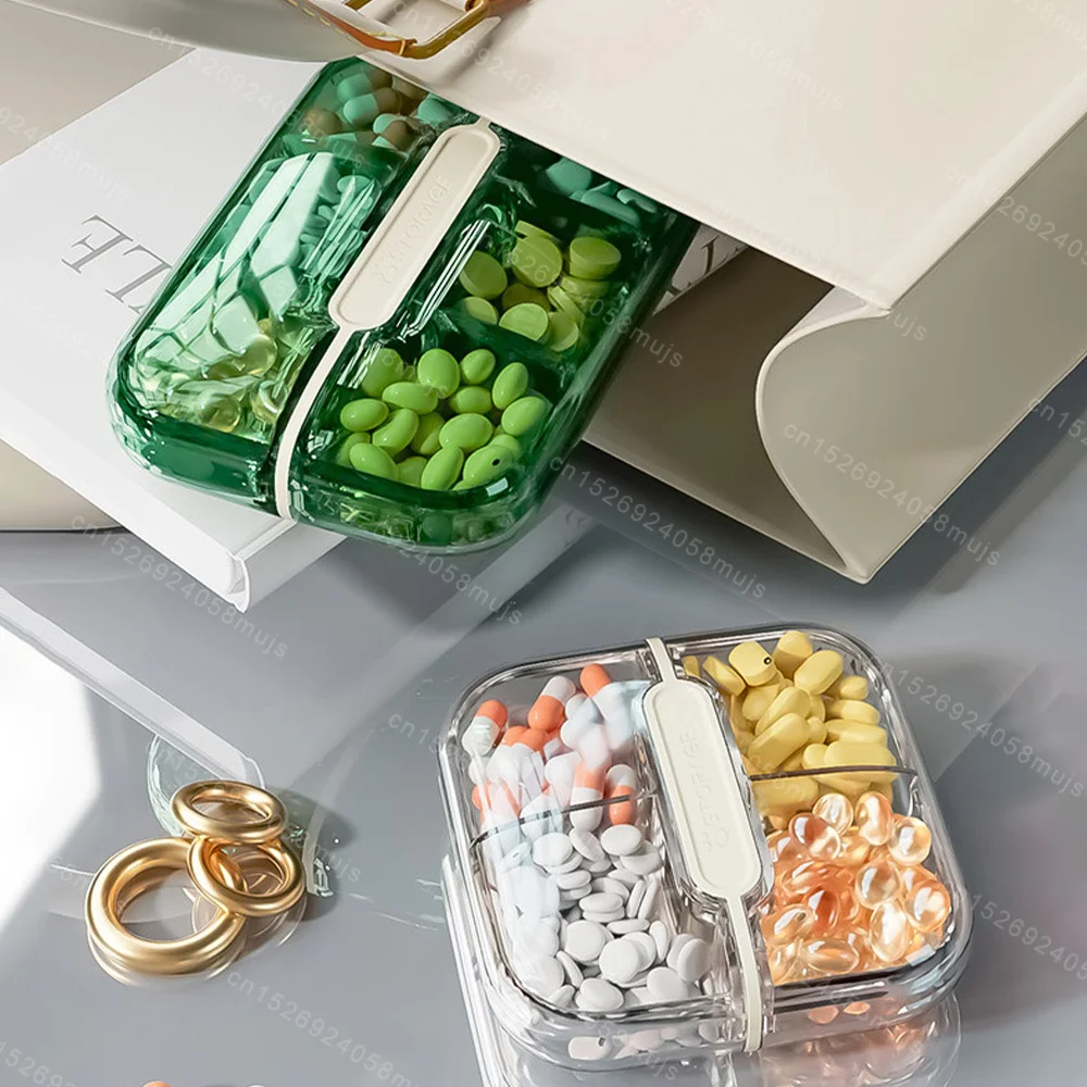 Mini Portable Medicine Box Pill Box Vitamins Container Travel Pills Case Storage Capsules Tablets Fish Oils Plastic Box Pill