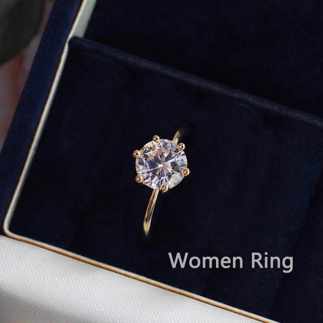 Gold 1 Carats Diamond Ring for Women Men Lovers 14k Gold Jewelry Anillo Silver 925 Jewelry Bague Diamant Bizuteria Rings Set