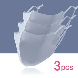 Breathable Silk Cotton Face Mask Set - Washable & Reusable, Anti-Dust & Windproof (3pcs Dark Blue)