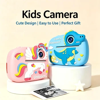 Fotocamera Digitale per Bambini 1080P HD con Stampa Termica Istantanea e Giochi, Mini Videocamera, Regalo per Ragazzi e Ragazze per Natale e Compleanno