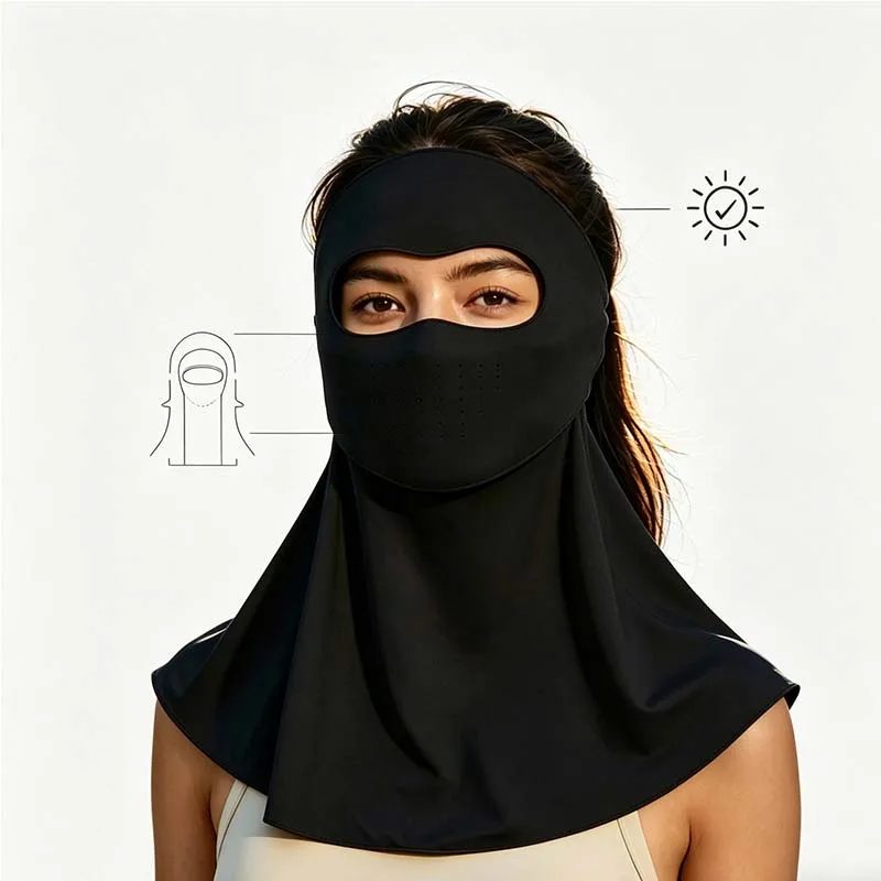 Enhanced Sun Protection Ice Silk Face & Neck Cover - Breathable Full Coverage Summer Shield