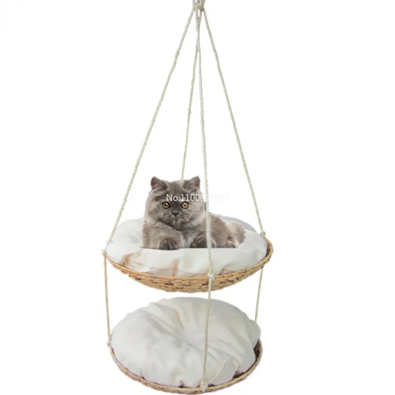 

Detachable washable cat swing tree jumping platform cat supplies hanging hammock hanging nest hand-woven double layer cat litter