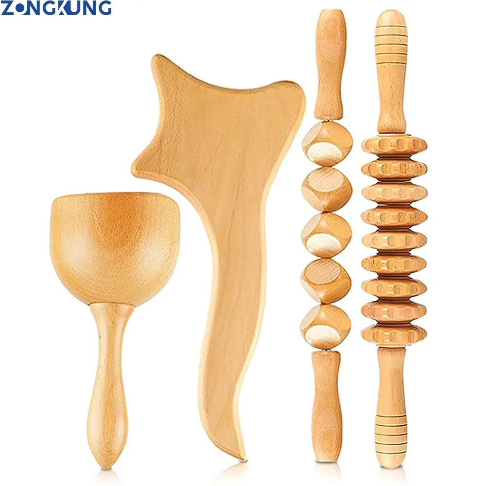 

Wood Therapy Tools for Body Bontour Massage Anti Cellulite Massager Muscle Pain Relief Wooden Kit for Body Shaping&Sculpting