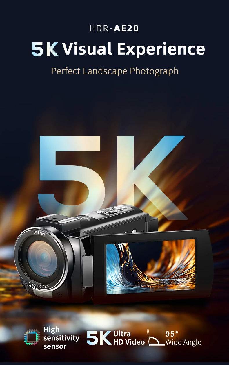 Ordro 5K IR Night Vision Camcorder in High-Resolution Digital