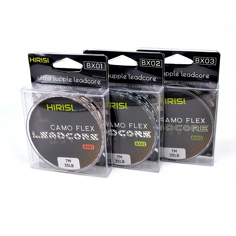 Hirisi 2 Rolls Leadcore Carp Fishing Tackle Line 35LB 7M Make Carp Hair  Rigs 3 Color Braided Lead Line