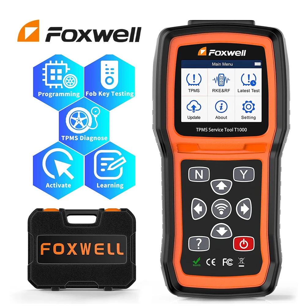 Система контроля давления в шинах Foxwell T1000, автоматический детектор давления в шинах, активация программирования
