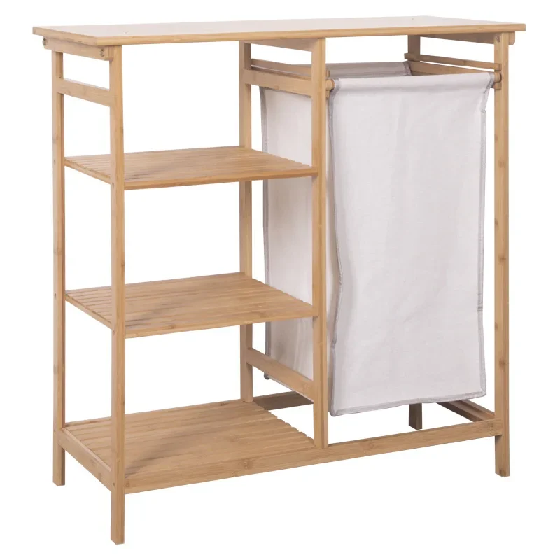Multi-Functional Bamboo Fabric Organizer, Laundry Basket for Bedroom, Living Room, and Bathroom, Tidy Storage Shelf 5