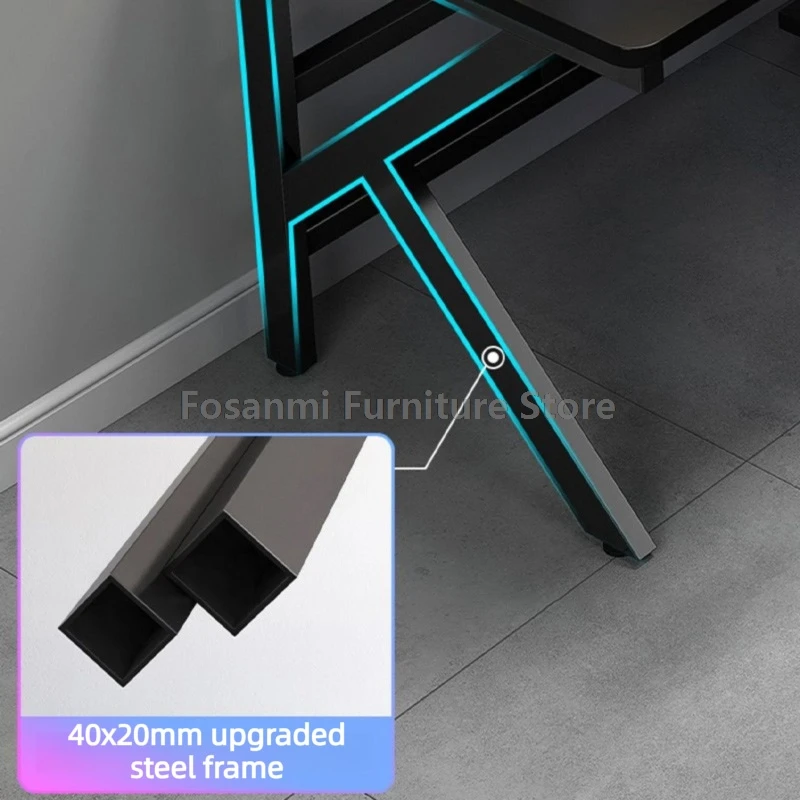 Grand bureau de jeu pour 2 personnes avec pieds en forme de K, bureau moderne pour ordinateur double, bureaux spacieux pour la maison, table de jeu longue pour deux