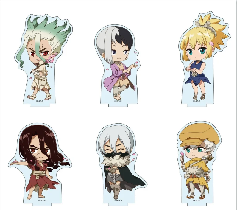

Аниме Dr.STONE Senku Gen Shishio Tsukasa Chrome Ukyo, акриловая фигурка, подставка, модель 2579