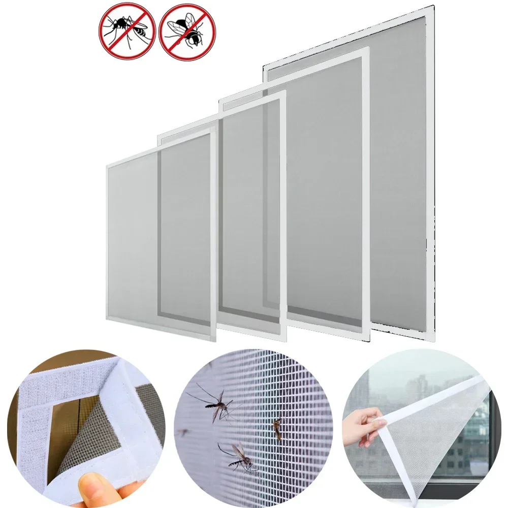 Selbstklebendes Fenster-Moskitonetz, weiß, Anti-Mücken-Fenstergitter, Netz, Anti-Insekten-Luft-Tüll, unsichtbare Mücken und Fliegen – Detail 1