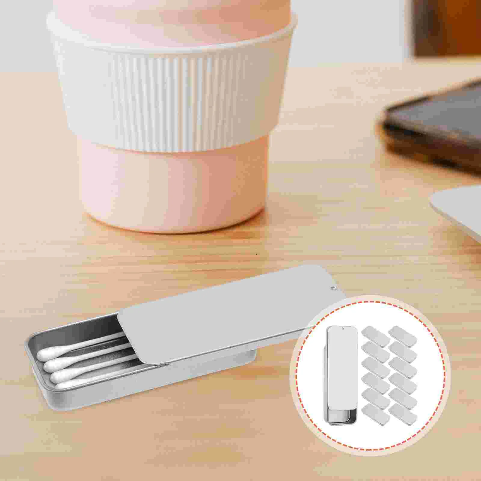 

14 Pcs Cotton Swab Travel Case Bud Holder Jewelry Organizer Tray Dental Floss Picks Cases Pad