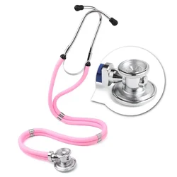 Multifunctional Dual Head Professional Medical Stethoscope (Rose Red)