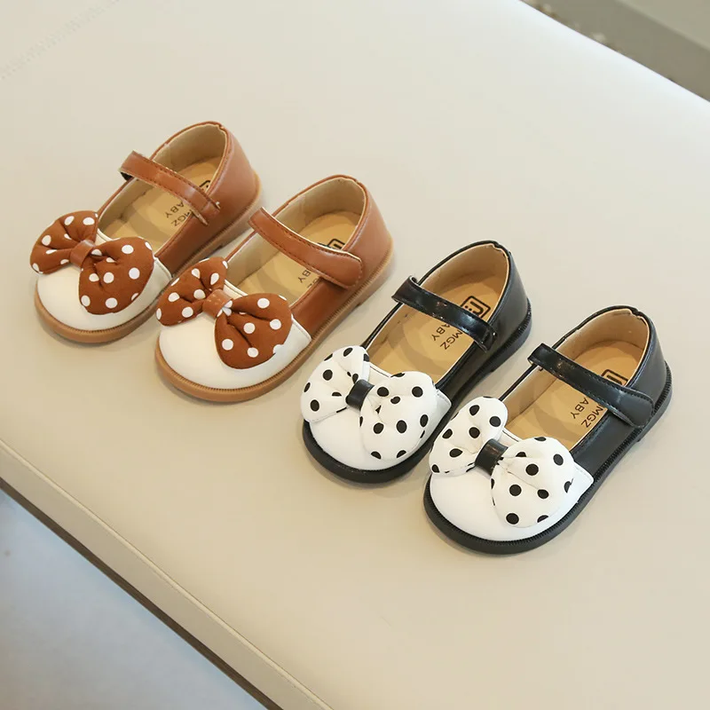 

Female British style bow leather shoes 2024 Korean version spring and autumn new girl princess soft sole single shoes
