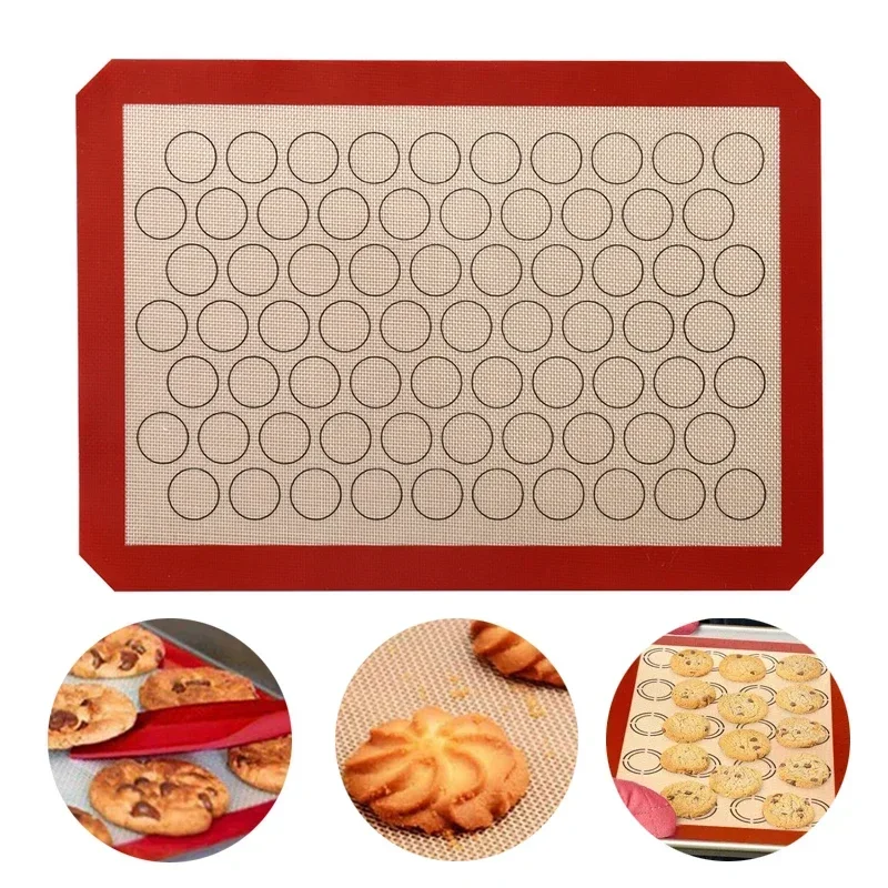 Silicone Macaron Baking Mat Reusable Non-Stick Pastry Cookie Baking Pad Rolling Dough Mat Bakeware Kitchen Accessories Tools