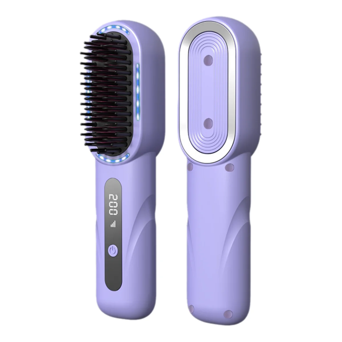 Hot Selling Negative Ion Travel Straightening Brush with 4-level Temperature Adjustable USB Charging Straightening Comb
