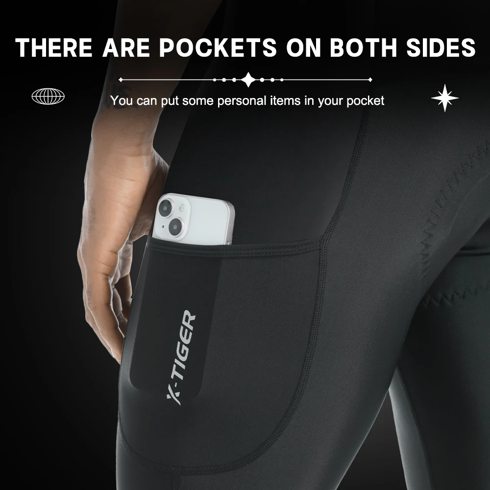 Cycling Pants X-TIGER Winter Men's Cycling Bib Pants Cold Resistant Keep Warm Wool Breathable 5D Gel Pad TMB Mountain Road