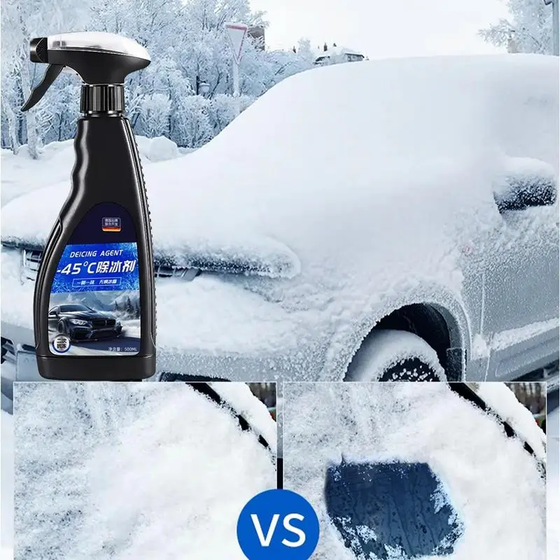 Deicer Spray For Car Windshield 500ml Ice Melt & Frost Remover Snow Removal For Windshield Window Snow Melting Defrost Liquid