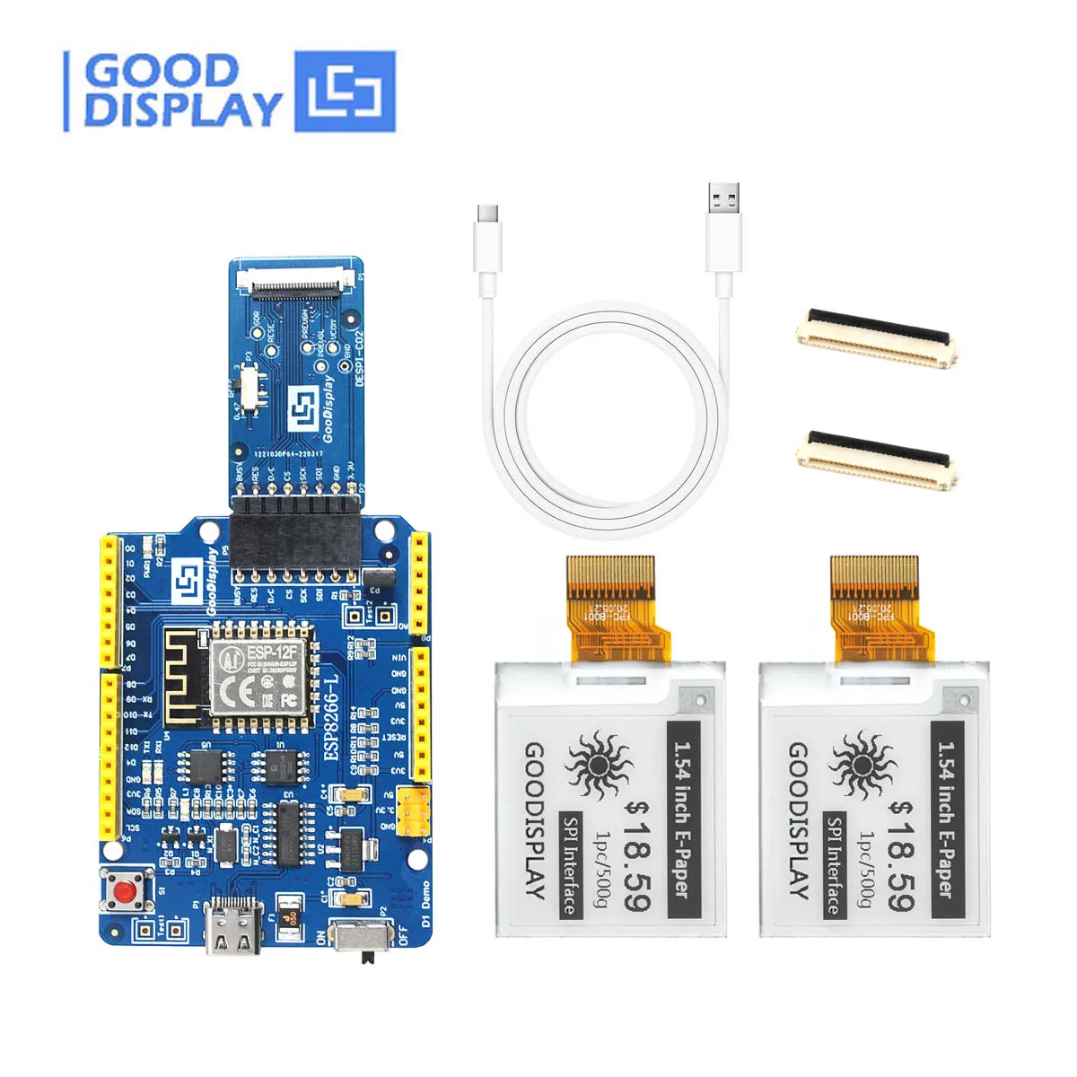 

1.54 Inch Square E Ink 4 Grayscale Epaper Fast Refresh Display ESP8266 Module, GDEY0154D67+ESP8266-L(C02)