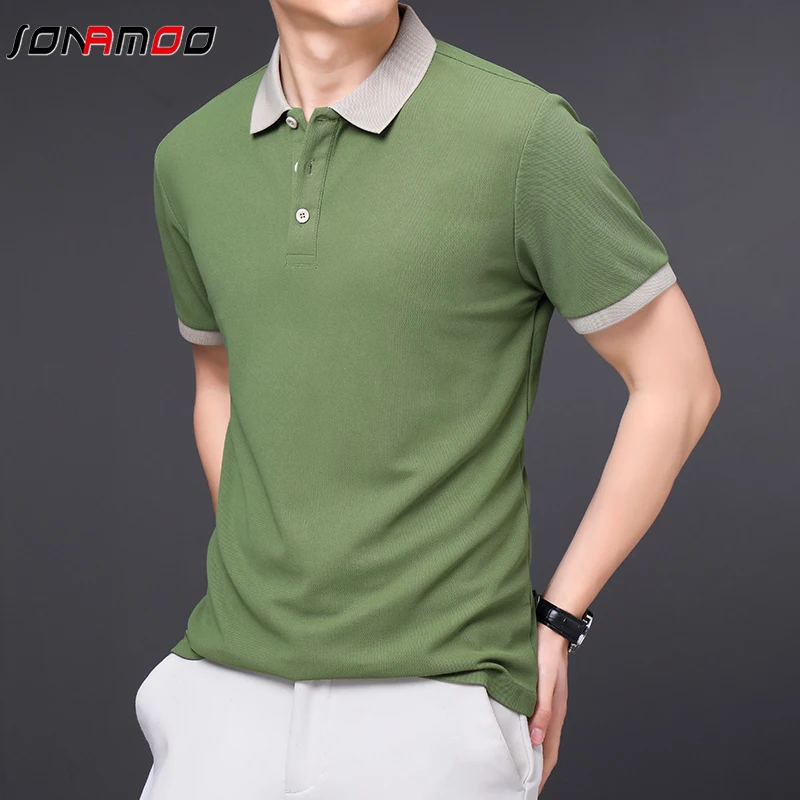 

Мужская однотонная Повседневная модная рубашка-поло с коротким рукавом, удобный летний топ