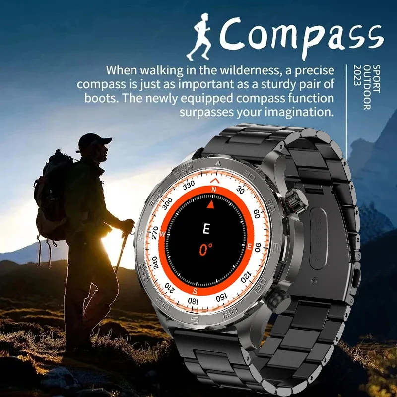 2025 New Bluetooth Call Smart Watch Men For Huawei AMOLED HD Large Screen Heart Rate NFC IP68 Waterproof GPS Sports Smart Watch 5