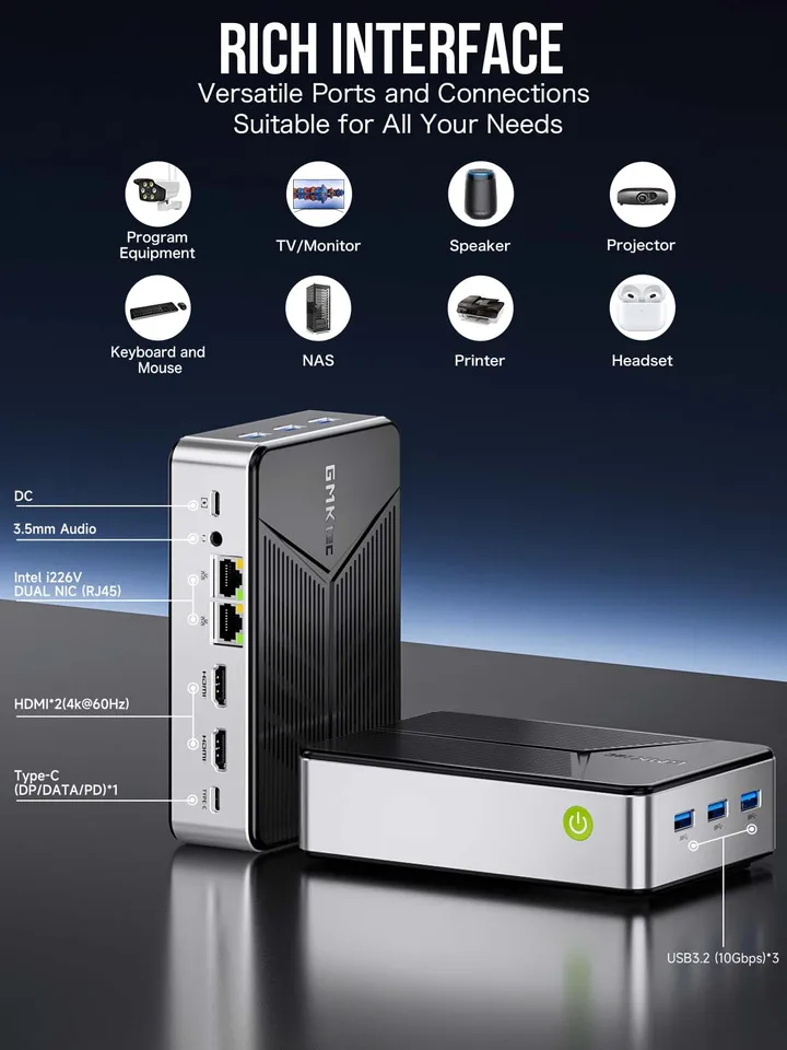 GMKtec G9 Twin Lake N150 MINI PC DDR5 12GB on Board 64GB EMMC M.2