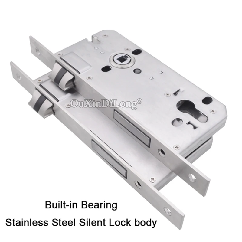 1Piece Stainless Steel Heavy Spring Door Lock body 8550/8560 Double Tongue Bearing Silent Door Lockbody Lock Repair Parts