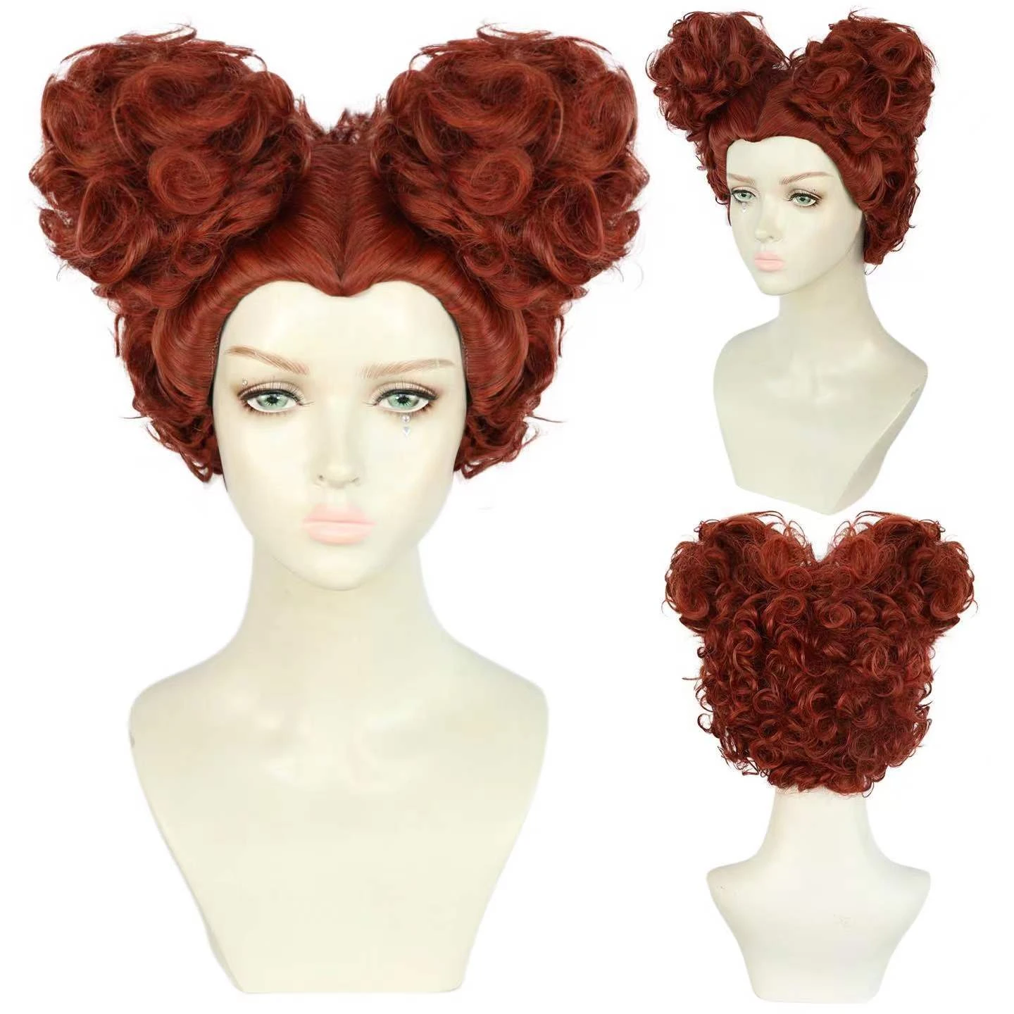 Hocus Pocus Cosplay Winifred Sanderson Wig Heart shaped Orange Curly Hair  Halloween Carnival Wig Cos Costumes Props| | - AliExpress