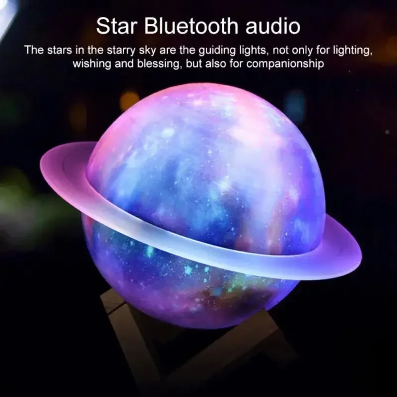 Saturn Ring Bluetooth Speaker Planet Light Desktop Night Light Creative Decoration Birthday Gift Subwoofer Portable Sound System