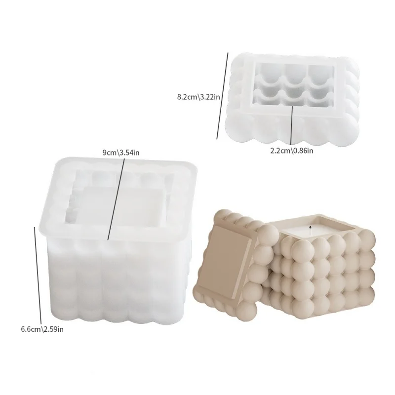 La Casa Del Artesano-Molde De Silicona Para Fabricar Velas Y Resina Modelo Cubo Magico De 60mms