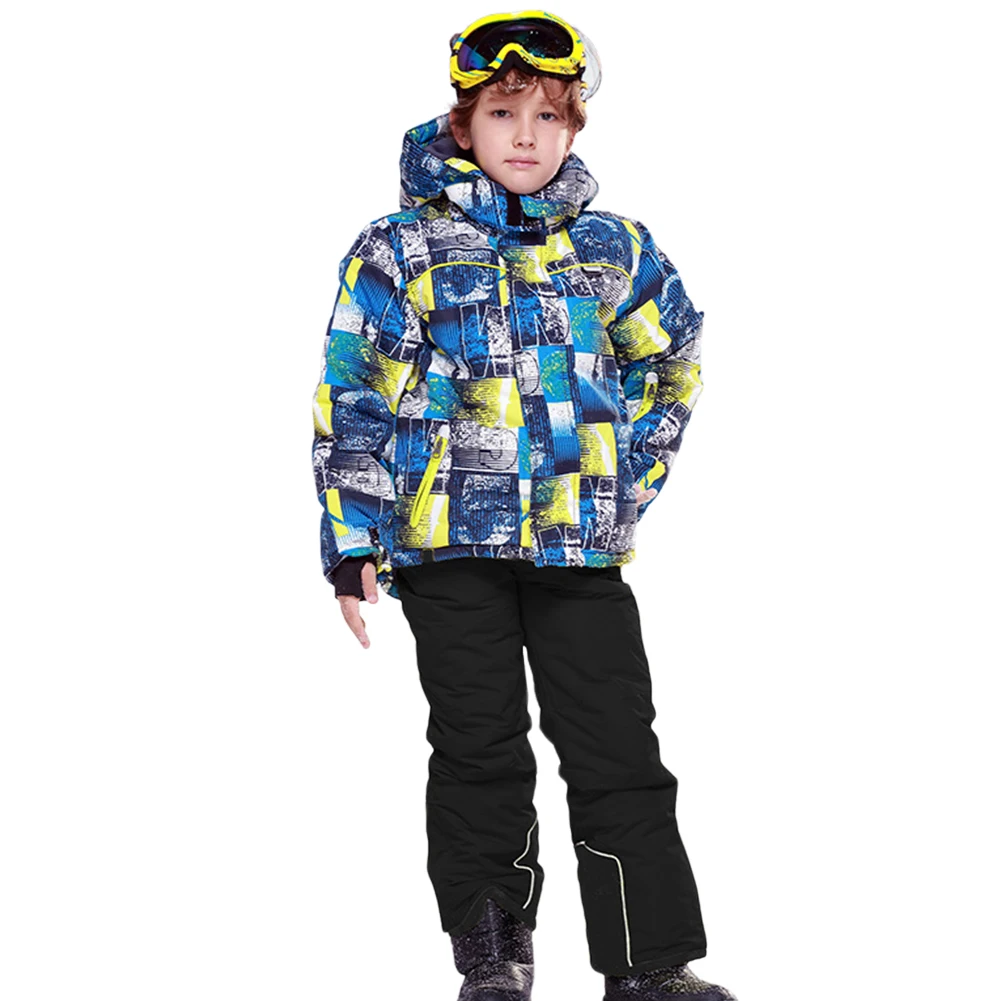 Windproof Kids Ski Suit,Waterproof Warm Girls Boy Snow Set,Snow Bib Pants Winter Skiing Wear,Children's Snowboarding Jacket