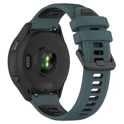 Premium Silicone Smart Watch Band Strap - Universal Fit for 20mm Width Band (Dark green Black)