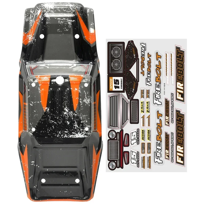 Coque RC HBX HAIBOXING 901 1/12 blanche, vue latérale avec courbes aérodynamiques.