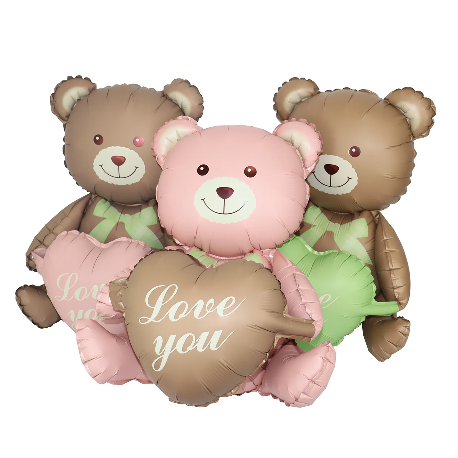 Matte 3D Herz Liebe dich Bär Aluminium Folie Ballon Hochzeit Dekoration Geschenke Schleife Stern Gänseblümchen Regenbogen Alles Gute zum Geburtstag Party Ballon – Detail 3