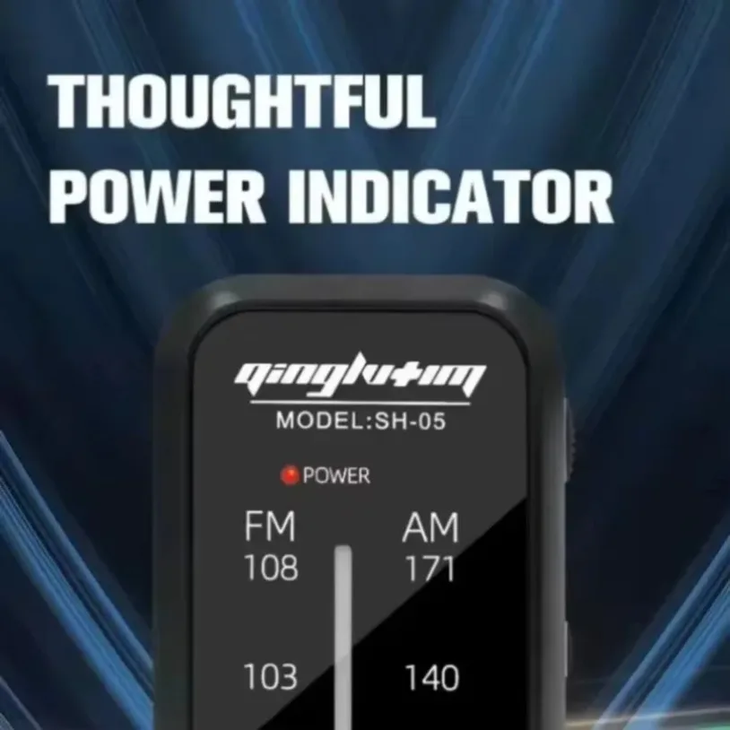 VIKEFON Mini Radio Portable Sports Radios AM FM Hand Stereo Music Player AAA Batteries with Headphones For Walking Camping‌