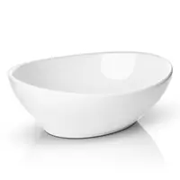 Modern Ceramic Vessel Sink - Bathroom Vanity Bowl -Small Oval White 1