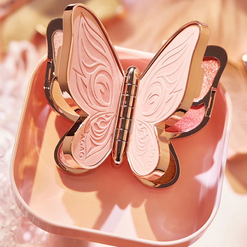 

Брендовые тени для век 6 цветов Палитра Тени для век бабочка счастливый кои жемчужные блестки блестящие матовые тени для век