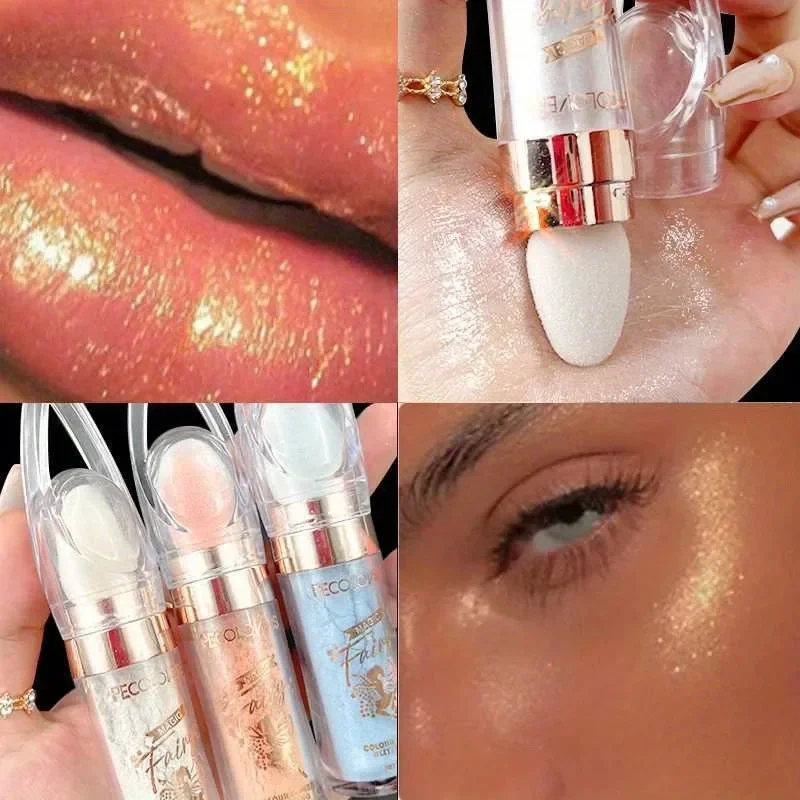 Fairy Powder Highlighter Stick - Shimmering Contour Blush for Brightening and Defining Your Features 4