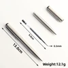Metal Gel Pen Stainless Steel Push style Gel Pens 0.5mm Blue Black Ink Student School Stationery Supplies Silver Pen 2