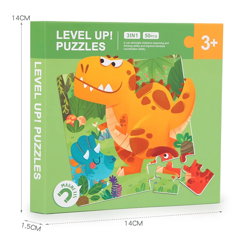 Magnetic Puzzles Games for Kids Busy Quiet Cartoon Animals Jigsaw Book Montessori Baby Educational Toys Children's Early Gifts 3