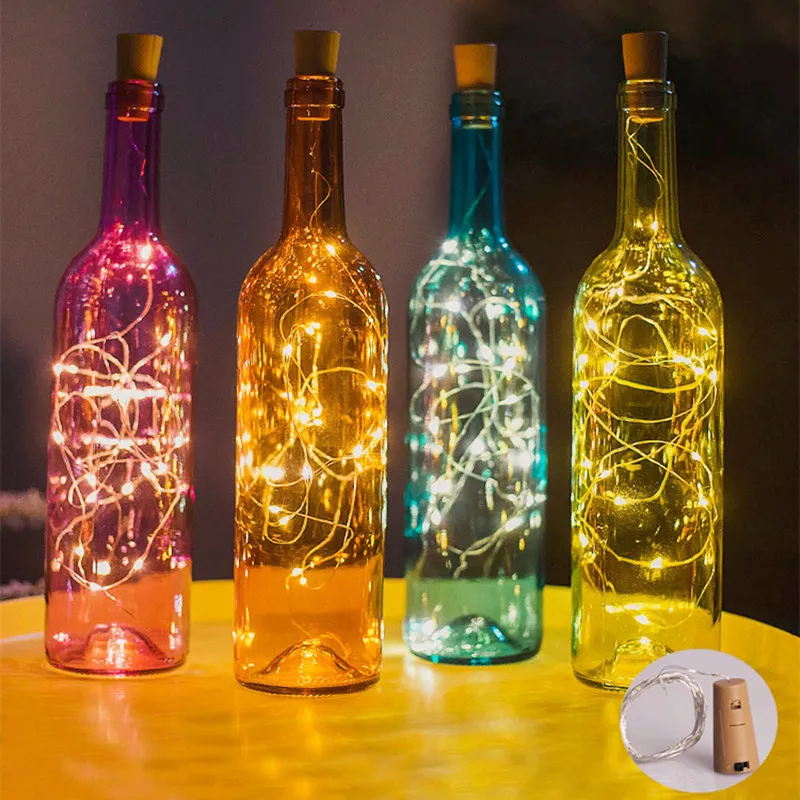 

5pcs Wine Bottle Light with Cork LED String Lights Battery Fairy Lights Garland Christmas Party Wedding Bar Decoration Navidad