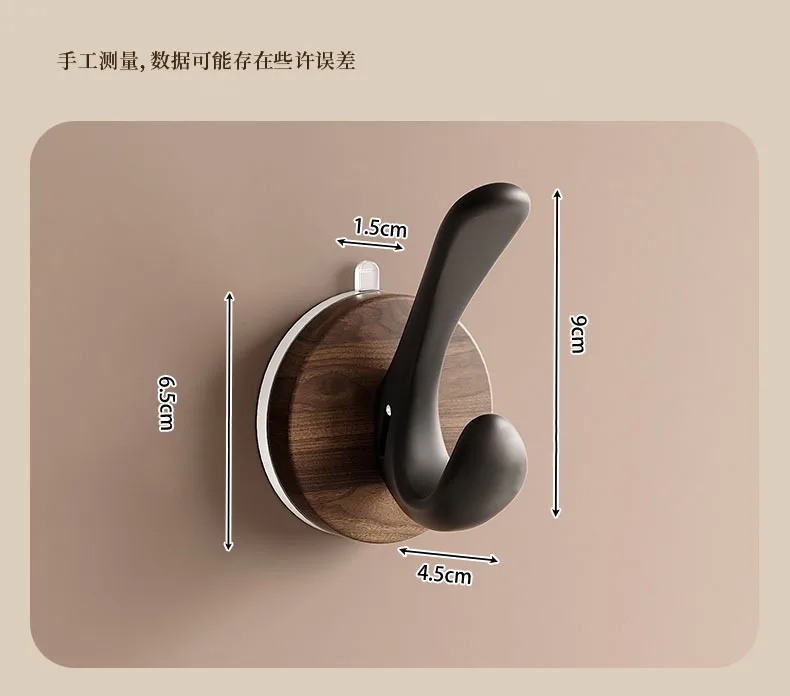 Saugnapf Holz Material Haken Tür Hinten Haken Badezimmer Starke Tragende Nahtlose Haken Hause Dekoration – Detail 13