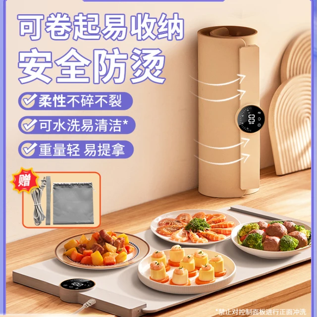 Household Food Warmer Kitchen Dishes Soup Heating Warming Board Folding  Splicing Heating Plate - AliExpress