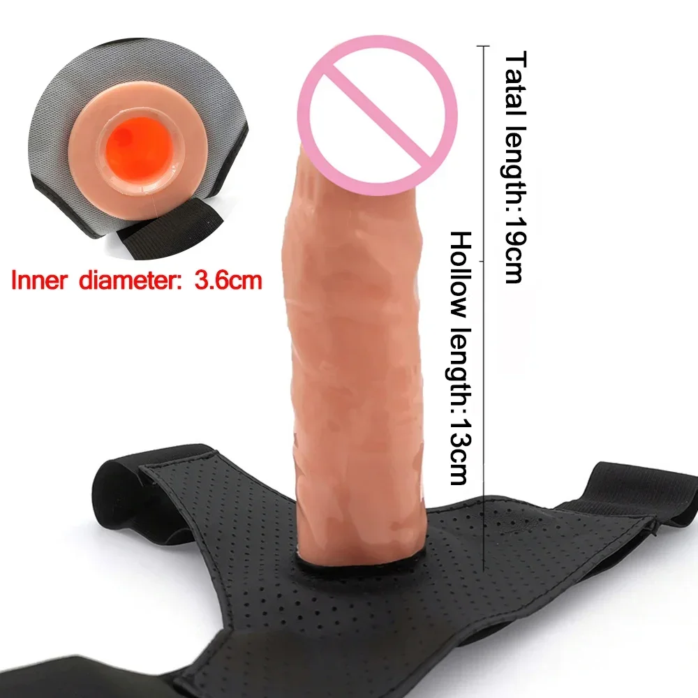 Strap on Hollow Dildo Panties Lesbian Anal cock Ultra Elastic G-Spot Erection Assist Harness Penis ED Aid Dick Sex Toy for Man